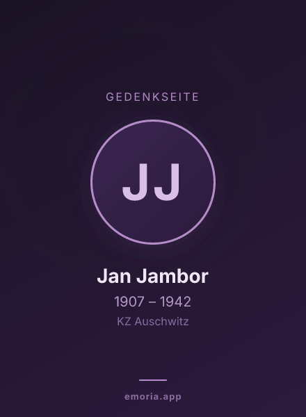 Gedenkportrait von Jan Jambor