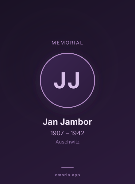 Memorial portrait of Jan Jambor
