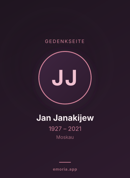 Gedenkportrait von Jan Janakijew