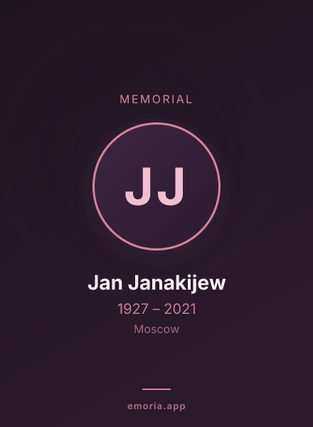 Memorial portrait of Jan Janakijew