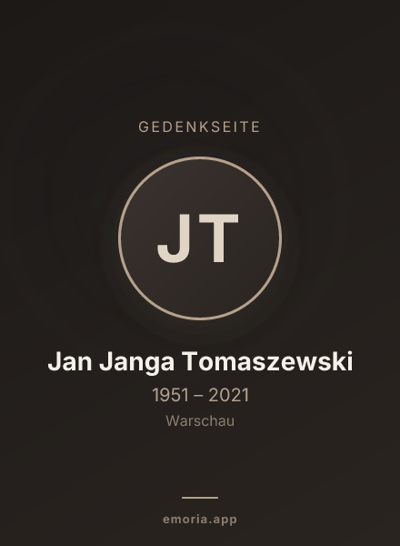 Gedenkportrait von Jan Janga Tomaszewski