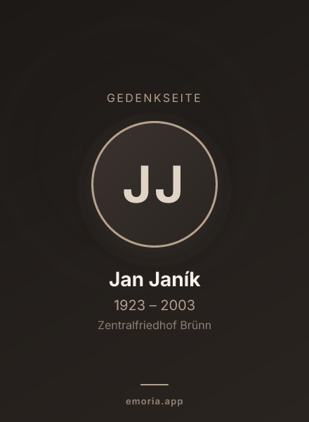 Gedenkportrait von Jan Janík