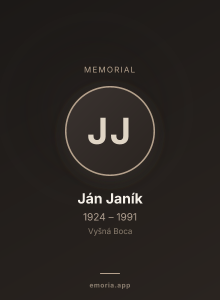 Memorial portrait of Ján Janík