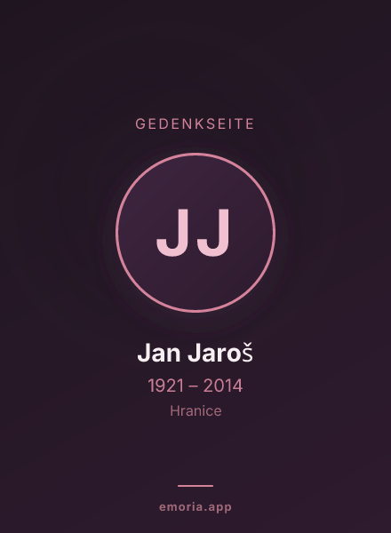 Gedenkportrait von Jan Jaroš