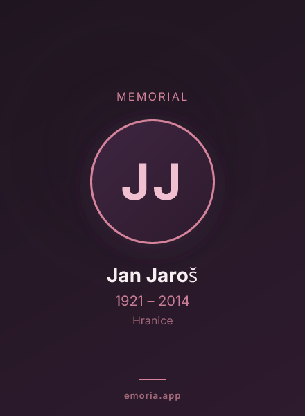 Memorial portrait of Jan Jaroš