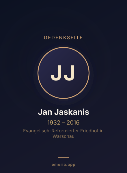 Gedenkportrait von Jan Jaskanis