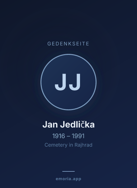 Gedenkportrait von Jan Jedlička