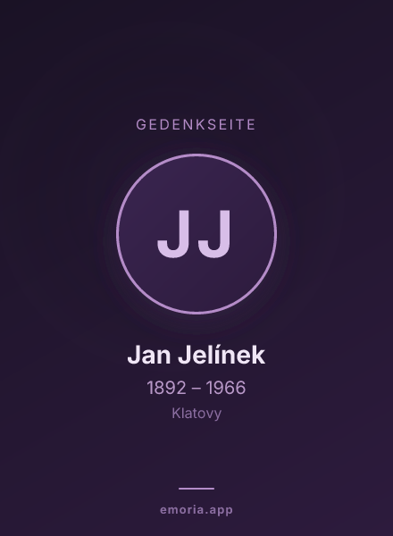 Gedenkportrait von Jan Jelínek