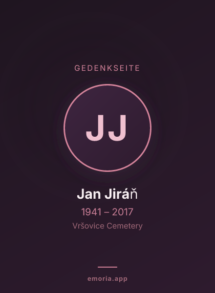 Gedenkportrait von Jan Jiráň