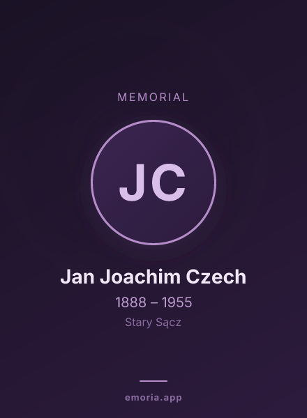 Memorial portrait of Jan Joachim Czech