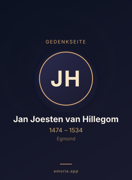 Gedenkportrait von Jan Joesten van Hillegom