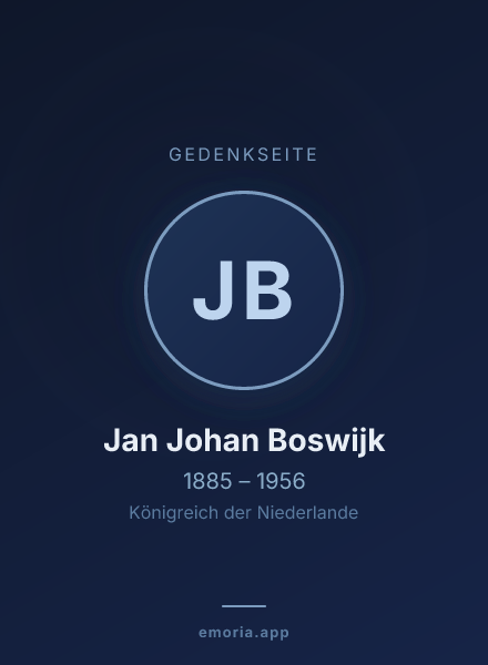 Gedenkportrait von Jan Johan Boswijk