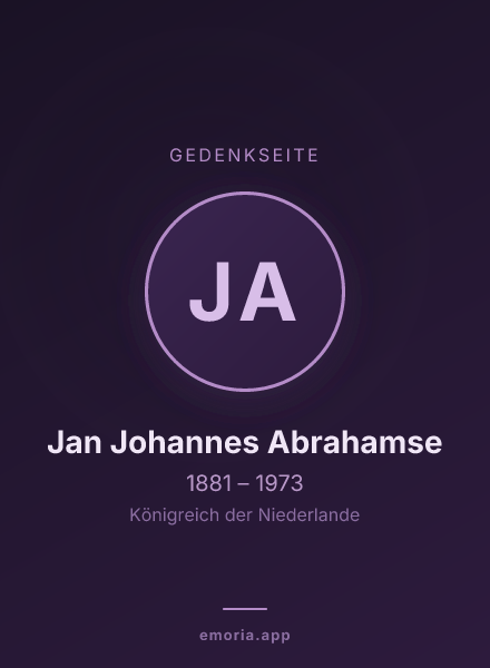 Gedenkportrait von Jan Johannes Abrahamse
