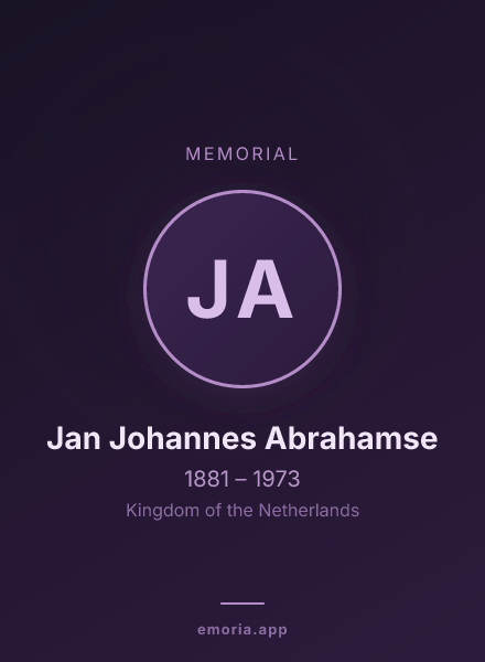 Memorial portrait of Jan Johannes Abrahamse
