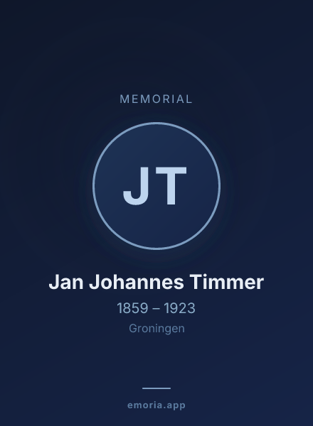 Memorial portrait of Jan Johannes Timmer
