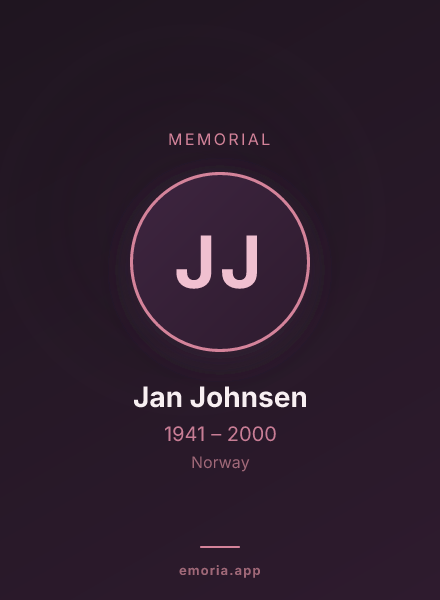 Memorial portrait of Jan Johnsen