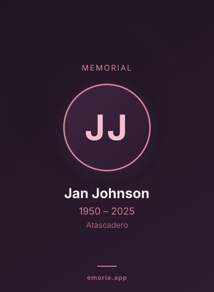 Memorial portrait of Jan Johnson