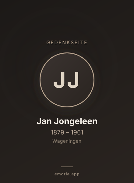 Gedenkportrait von Jan Jongeleen