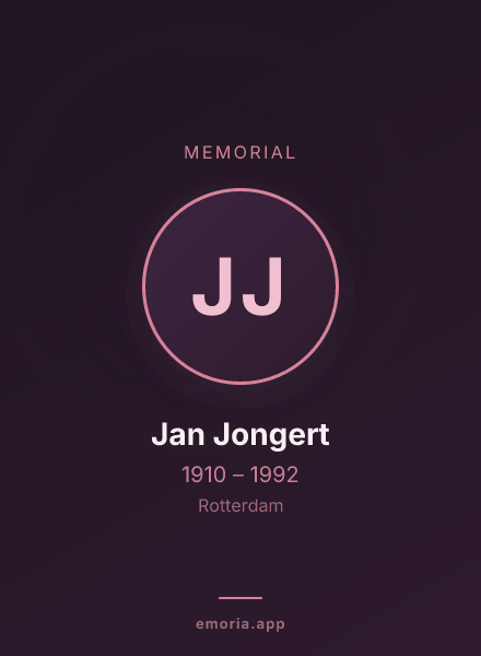 Memorial portrait of Jan Jongert