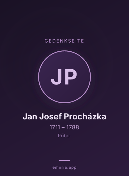 Gedenkportrait von Jan Josef Procházka