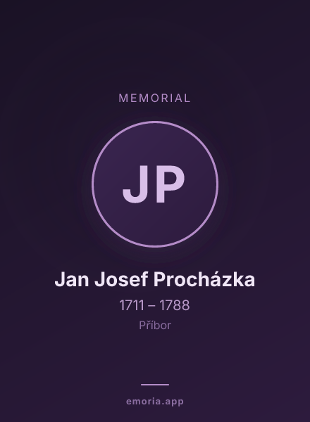 Memorial portrait of Jan Josef Procházka