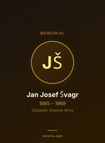 Memorial portrait of Jan Josef Švagr