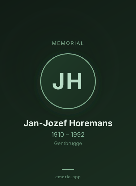 Memorial portrait of Jan-Jozef Horemans