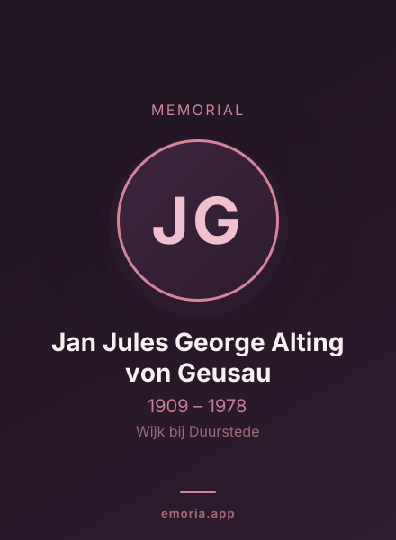Memorial portrait of Jan Jules George Alting von Geusau