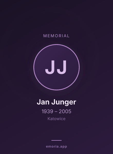 Memorial portrait of Jan Junger