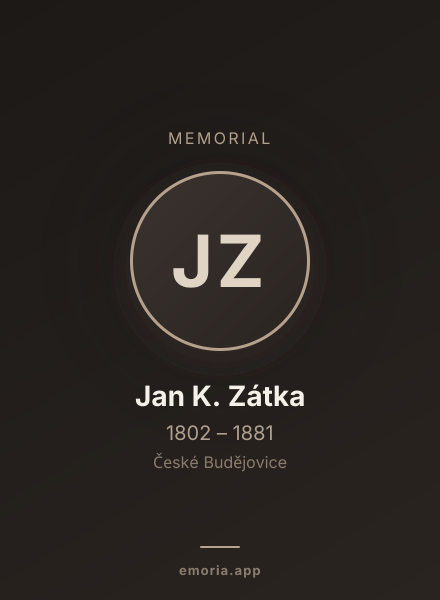 Memorial portrait of Jan K. Zátka
