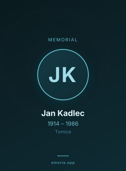 Memorial portrait of Jan Kadlec