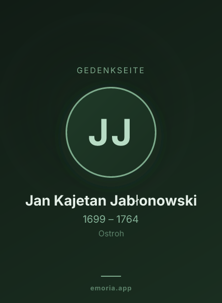 Gedenkportrait von Jan Kajetan Jabłonowski