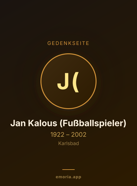 Gedenkportrait von Jan Kalous (Fußballspieler)