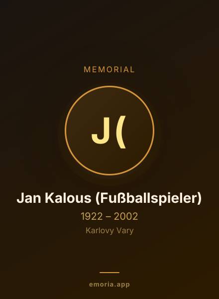 Memorial portrait of Jan Kalous (Fußballspieler)