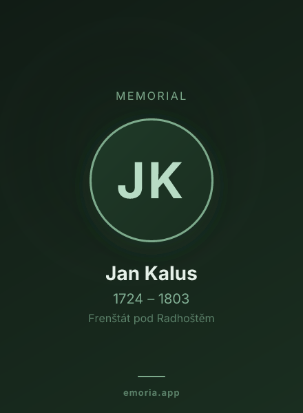Memorial portrait of Jan Kalus