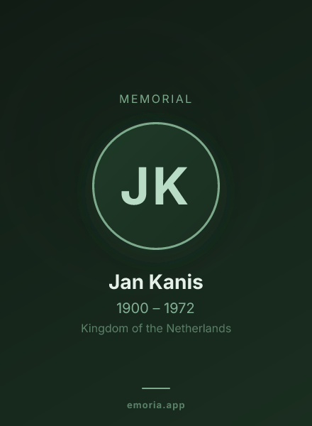 Memorial portrait of Jan Kanis