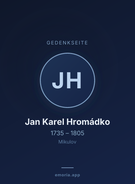 Gedenkportrait von Jan Karel Hromádko