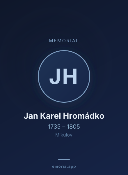 Memorial portrait of Jan Karel Hromádko
