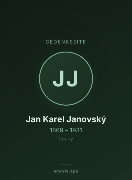 Gedenkportrait von Jan Karel Janovský