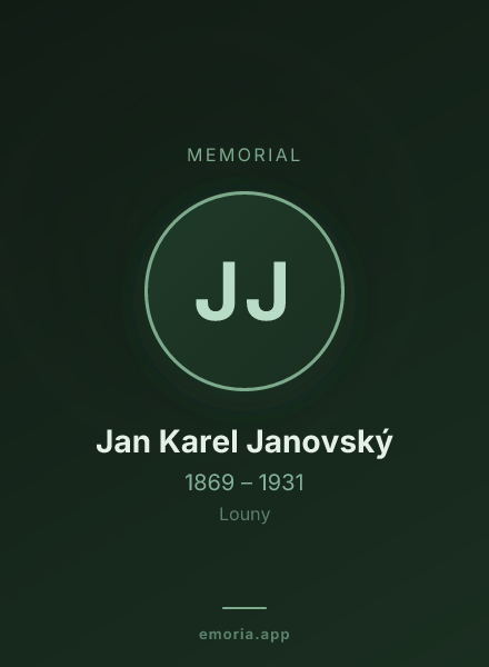 Memorial portrait of Jan Karel Janovský