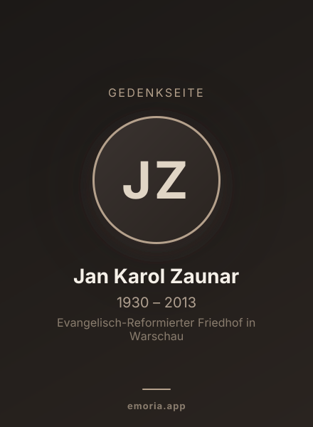 Gedenkportrait von Jan Karol Zaunar