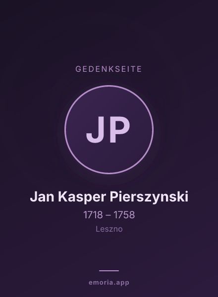 Gedenkportrait von Jan Kasper Pierszynski