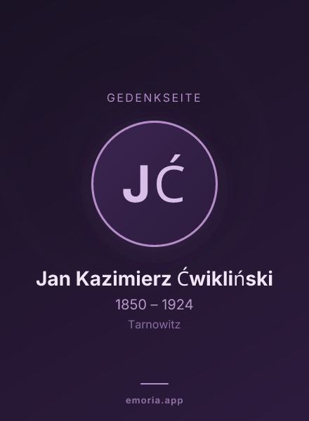 Gedenkportrait von Jan Kazimierz Ćwikliński