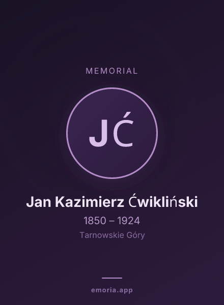 Memorial portrait of Jan Kazimierz Ćwikliński