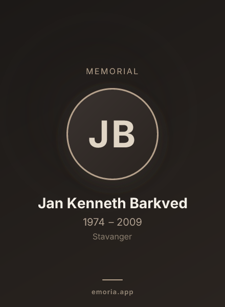 Memorial portrait of Jan Kenneth Barkved