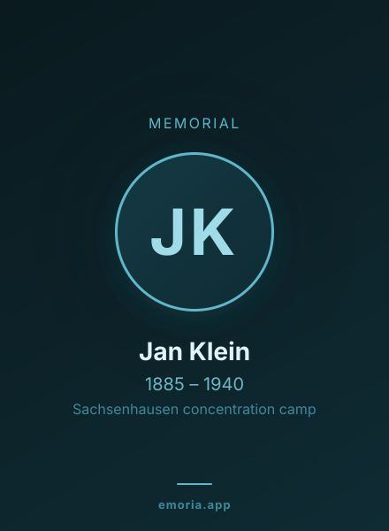 Memorial portrait of Jan Klein