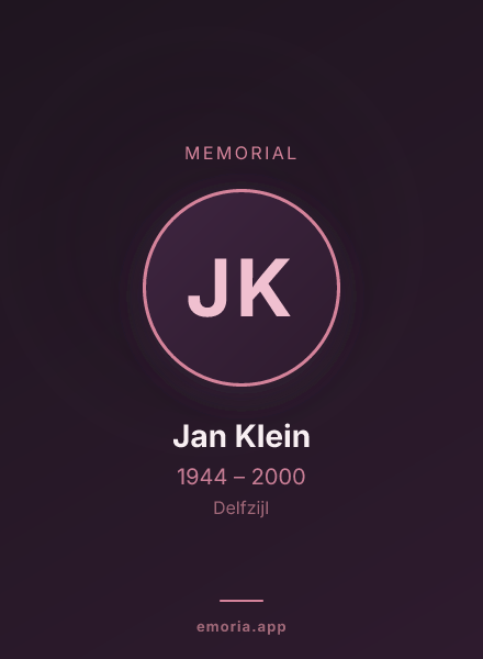 Memorial portrait of Jan Klein