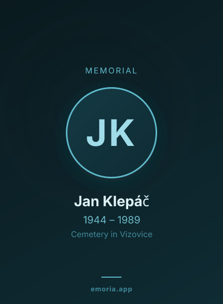 Memorial portrait of Jan Klepáč