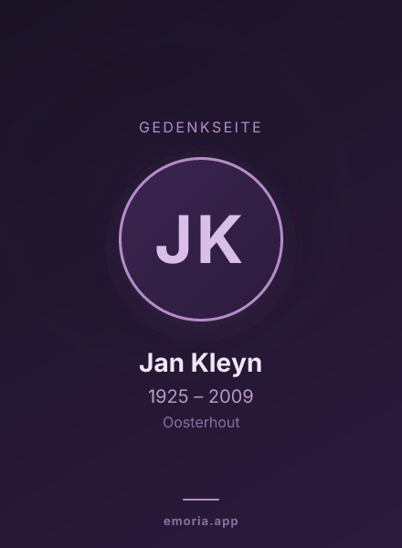 Gedenkportrait von Jan Kleyn