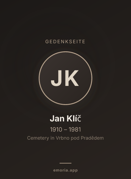 Gedenkportrait von Jan Klíč